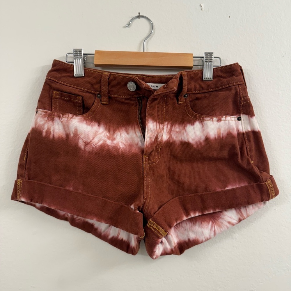 Women's Brown Tie-Dye Shorts